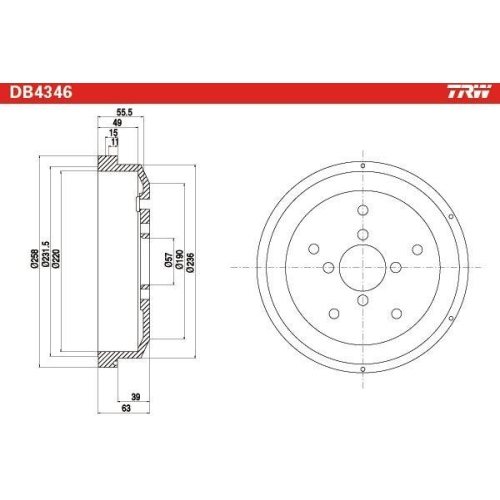 TRW Bremstrommel DB4346