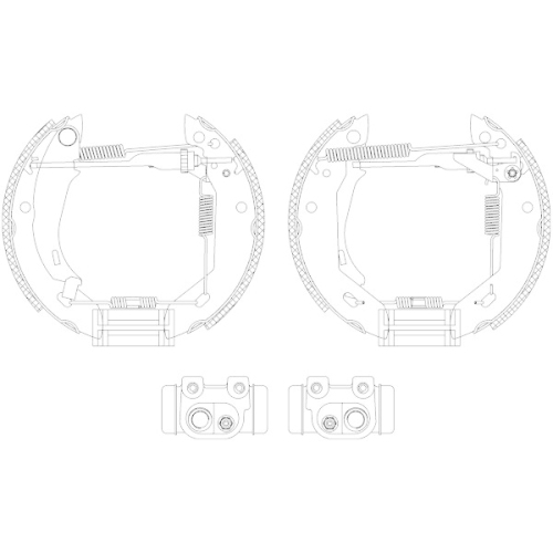 HELLA Bremsbackensatz Shoe Kit Pro 8DB 355 003-961