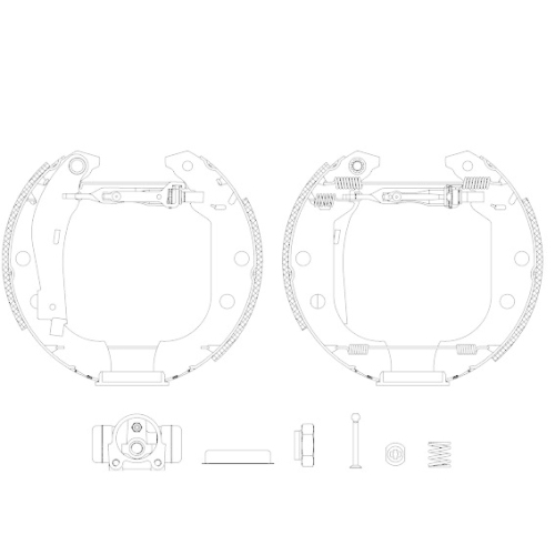 HELLA Bremsbackensatz Shoe Kit Pro 8DB 355 004-551
