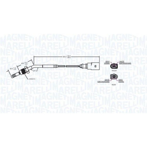 MAGNETI MARELLI Sensor, Abgastemperatur 172000181010