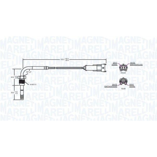 MAGNETI MARELLI Sensor, Abgastemperatur 172000207010