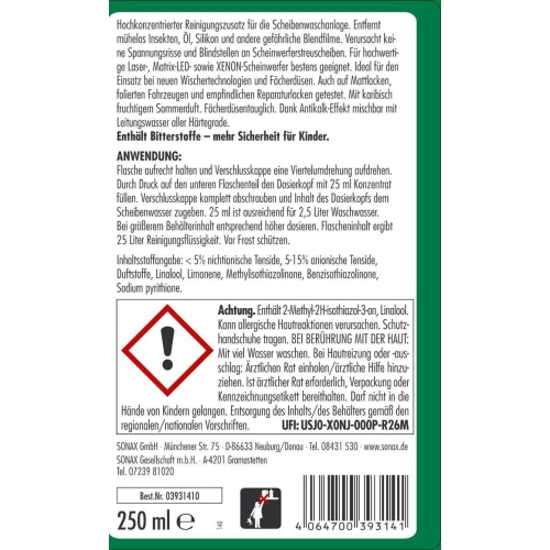 SONAX 03931410 Klarsicht 1:100 Konzentrat Havana Love 250ml