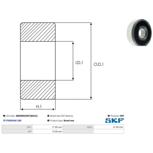 AS-PL Lager SKF ABE9006(SKF)(BULK)