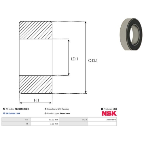 AS-PL Lager NSK ABE9053(NSK)