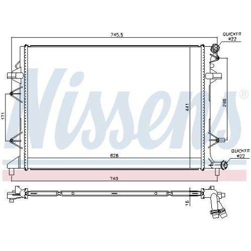 NISSENS Niedertemperaturkühler, Ladeluftkühler 65017