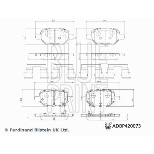 BLUE PRINT Bremsbelagsatz, Scheibenbremse ADBP420073