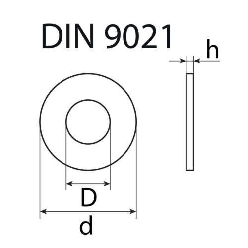 50 St&uuml;ck Beilag-Scheiben, Edelstahl A2, DIN 9021 8,4 x 25 x 2 SWG 419 8 67