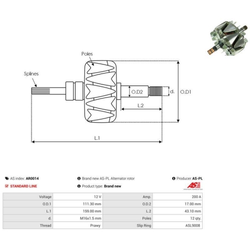 AS-PL L&auml;ufer, Generator AS AR0014