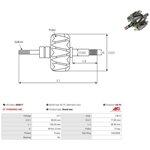 AS-PL L&auml;ufer, Generator AS AR0017