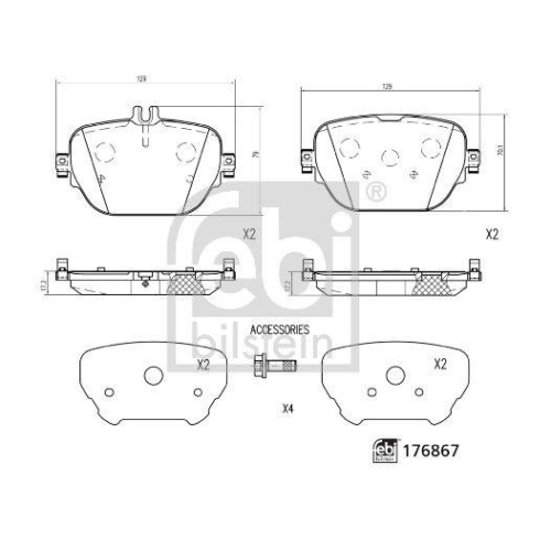 FEBI BILSTEIN Bremsbelagsatz, Scheibenbremse 176867