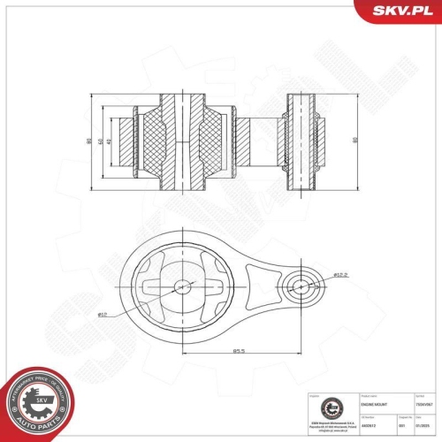 ESEN SKV Lagerung, Motor 75SKV067
