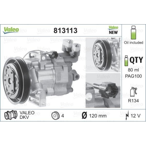 VALEO Kompressor, Klimaanlage VALEO ORIGINS - NEW O.E. TECHNOLOGIE 813113