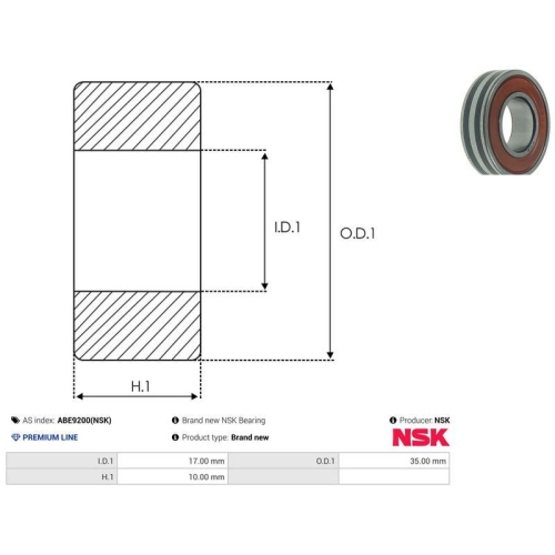 AS-PL Lager NSK ABE9200(NSK)