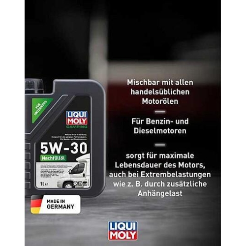 Motor&ouml;l Motoren&ouml;l Camping Nachf&uuml;ll&ouml;l 5W-30 - 1 Liter Liqui Moly