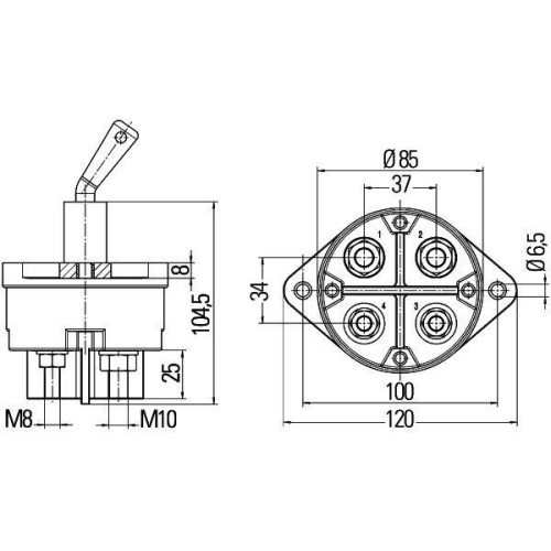 HELLA Hauptschalter, Batterie 6EK 002 843-161
