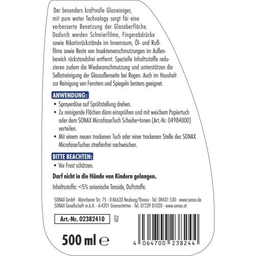 SONAX Xtreme ScheibenKlar NanoPro 500 ml 02382410