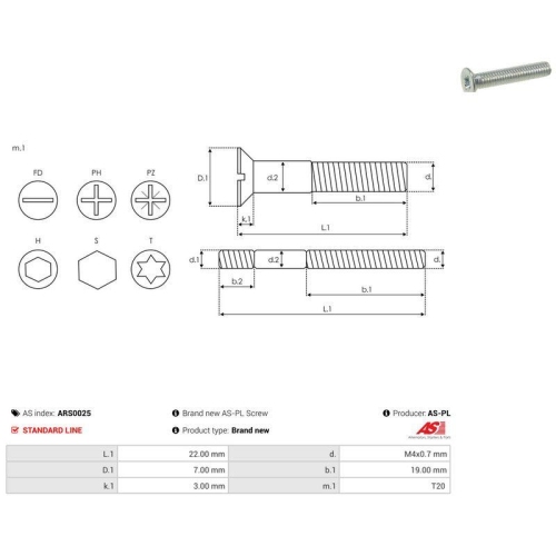 AS-PL Reparatursatz, Generator AS ARS0025