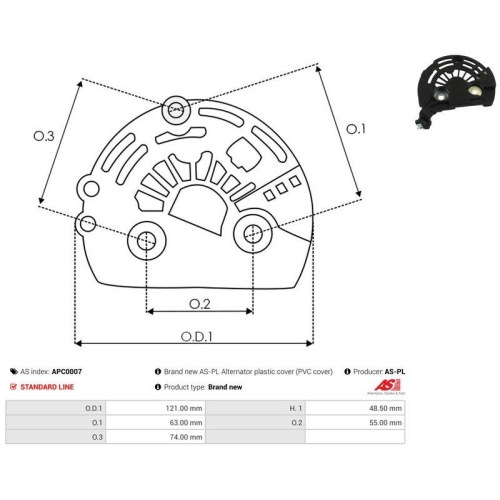 AS-PL Schutzkappe, Generator AS APC0007