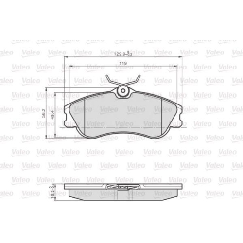 VALEO Bremsbelagsatz, Scheibenbremse OPTIPACK for LCV 873124