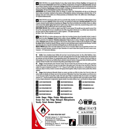 SONAX SX90 PLUS 400ml Multifuktions&ouml;l Schmiermittel 04743000