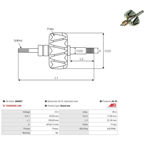 AS-PL L&auml;ufer, Generator AS AR0007
