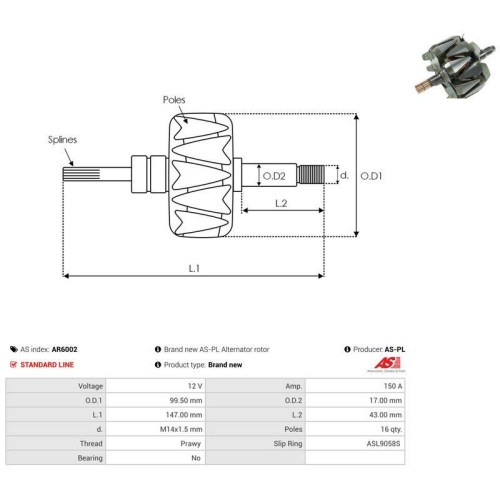 AS-PL L&auml;ufer, Generator AS AR6002