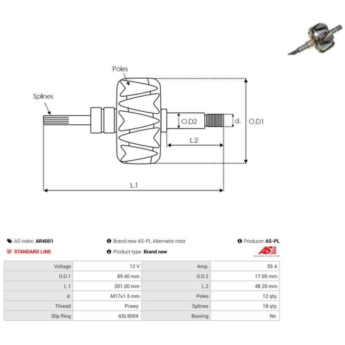 AS-PL L&auml;ufer, Generator AS AR4001