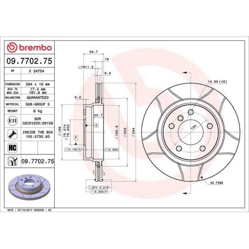 BREMBO Bremsscheibe XTRA LINE - Max 09.7702.75
