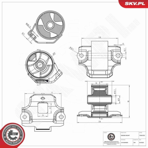 ESEN SKV Lagerung, Motor 75SKV232