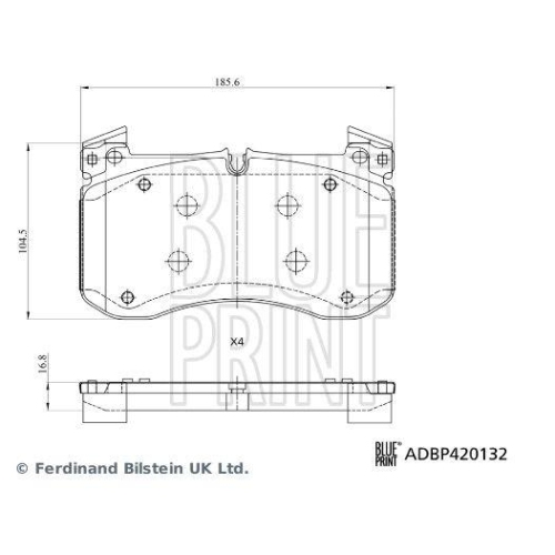 BLUE PRINT Bremsbelagsatz, Scheibenbremse ADBP420132