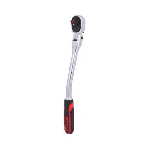 KS TOOLS 918.3895 3/8 Zoll CHROMEplus Gelenk-Umschaltknarre, gebogen, 72 Zahn