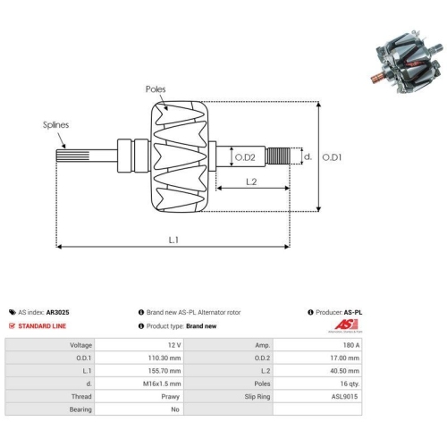 AS-PL L&auml;ufer, Generator AS AR3025