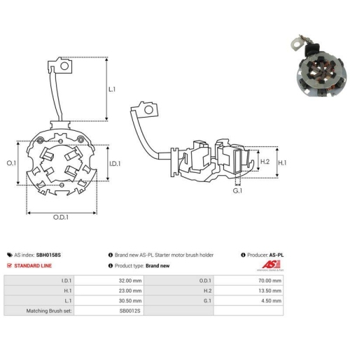 AS-PL Halter, Kohleb&uuml;rsten AS SBH0158S