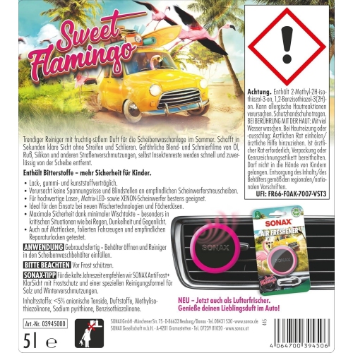 SONAX SCHEIBENREINIGER, GEBRAUCHSFERTIG SWEET FLAMINGO 5L 03945000