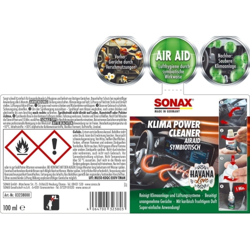 Klima Reiniger KlimaPowerCleaner AirAid symbiotisch Havana Love 100 ml SONAX