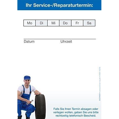 5 St&uuml;ck Terminbl&ouml;cke zur Vergabe von Serviceterminen DIN A7 Mehrfarbig Werkstatt