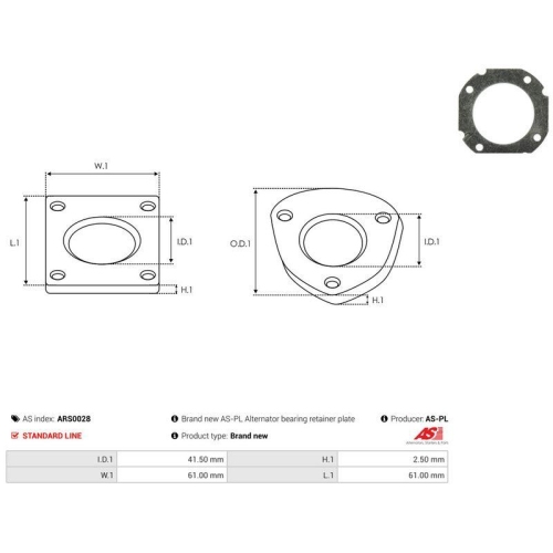 AS-PL Reparatursatz, Generator AS ARS0028