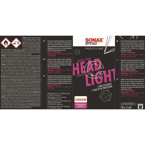 PROFILINE HEADLIGHTCOATING LANGZEITVERSIEGELUNG SCHEINWERFER 50 ml SONAX