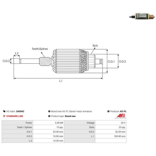 AS-PL Anker, Starter AS SA5042