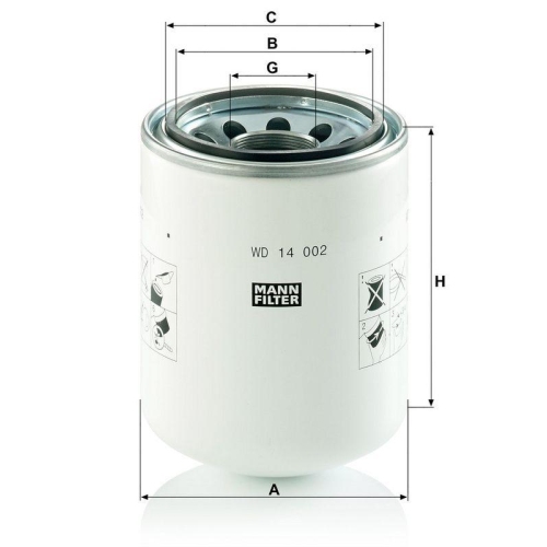 MANN-FILTER Filter, Arbeitshydraulik WD 14 002