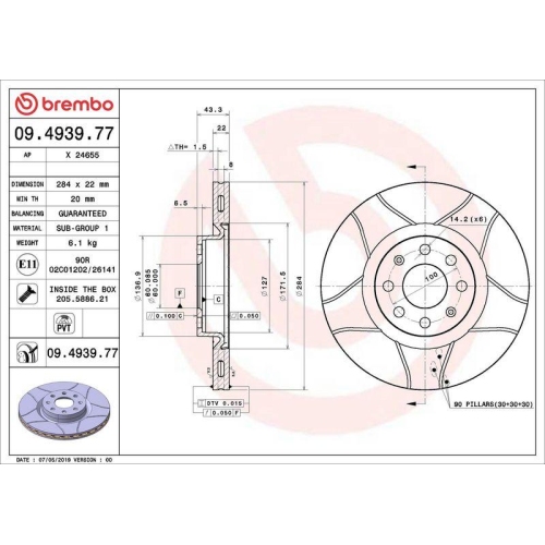 BREMBO Bremsscheibe XTRA LINE - Max 09.4939.77