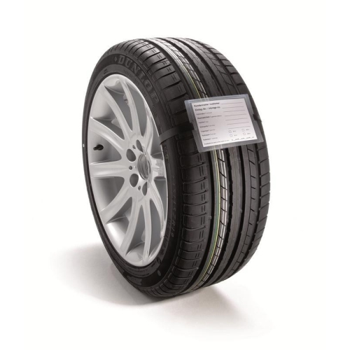 100 Rad-/Reifenanh&auml;nger, inkl Fixierband und Etiketten, DIN A6 quer schwarz