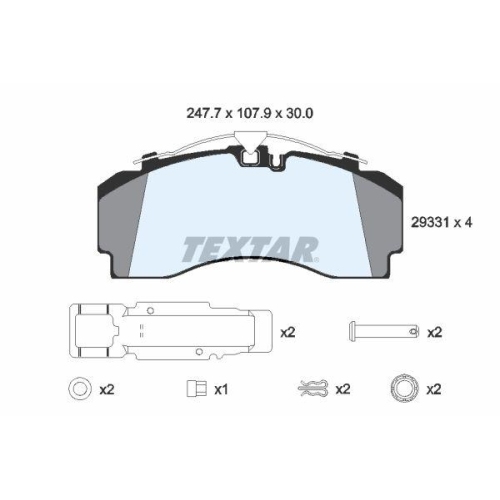 TEXTAR Bremsbelagsatz, Scheibenbremse 2933102