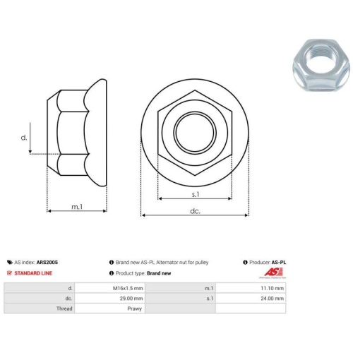 AS-PL Reparatursatz, Generator AS ARS2005