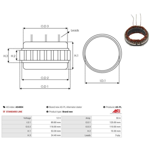 AS-PL Stator, Generator AS AS4004