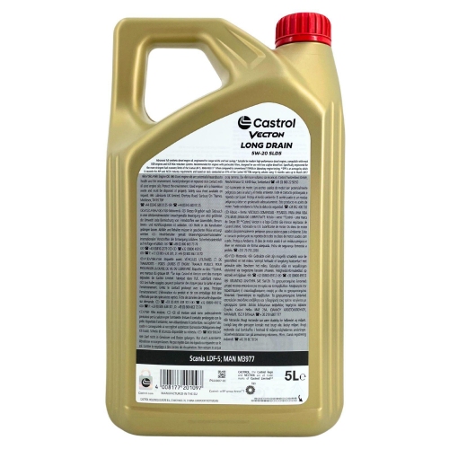 Motor&ouml;l Castrol Vecton Long Drain 5W-20 SLD5 MAN M3977 Scania 5 Liter 161A43