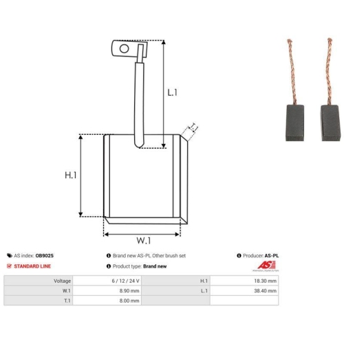 AS-PL Kohleb&uuml;rste, Generator AS OB9025
