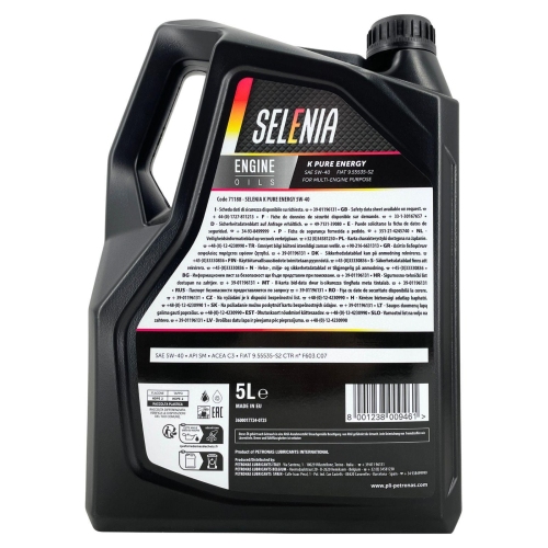 Motor&ouml;l Motoren&ouml;l EOL! Selenia K Pure Energy 5W-40 5 Liter 71188M12EU