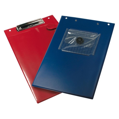 Auftragstasche Klemmfix DIN A4, Schl&uuml;sselfach, Blockklemme Stiftlasche Rot