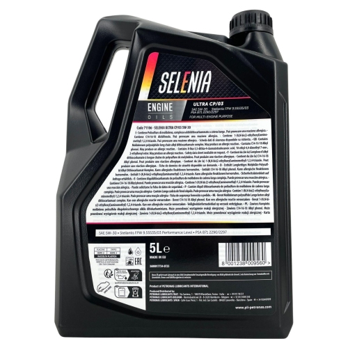 Motor&ouml;l Motoren&ouml;l Selenia Ultra CP/03 5W-30 5 Liter 71106M12EU